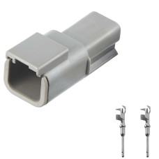 Роз'єм автомобільний 2-контактний без проводів — DTM04-2P
